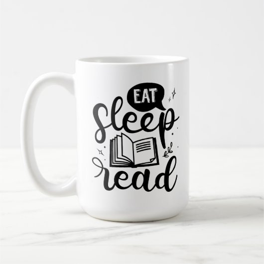 Essen Sleep Lesen Buch Lover Kaffeetasse (Links)