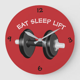 Essen Sleep Lift Barbell Workout Große Wanduhr