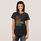 Essen Sleep Macrame Wiederholung Funny Vintag T-Shirt (Vorne ganz)