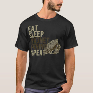 Essen Sleep Magnet Fischfang Wiederholung Fischer  T-Shirt
