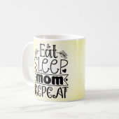 Essen Sleep Mama Wiederholen Kaffee Tasse (Vorderseite Links)