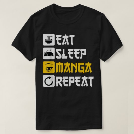 Essen Sleep Manga Wiederholung Animation Japan Spr T-Shirt (Design vorne)