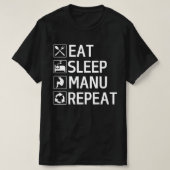 Essen Sleep Manu Wiederholung Neuseeland T-Shirt (Design vorne)