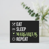 Essen Sleep Margaritas Wiederholen Postkarte (Stehend Vorderseite)