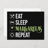 Essen Sleep Margaritas Wiederholen Postkarte (Vorne/Hinten)