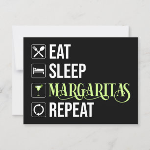 Essen Sleep Margaritas Wiederholen Postkarte