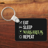 Essen Sleep Margaritas Wiederholen Schlüsselanhänger (Rückseite)
