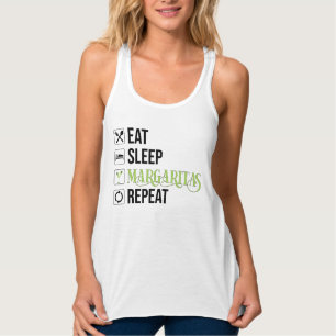 Essen Sleep Margaritas Wiederholen Tank Top