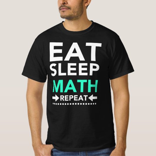 Essen Sleep Math Wiederholen T-Shirt (Vorderseite)