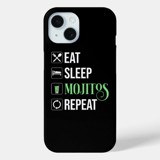 Essen Sleep Mojitos Wiederholung Case-Mate iPhone Hülle (Rückseite)