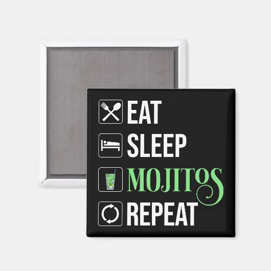 Essen Sleep Mojitos Wiederholung Magnet (Vorderseite/Rückseite)
