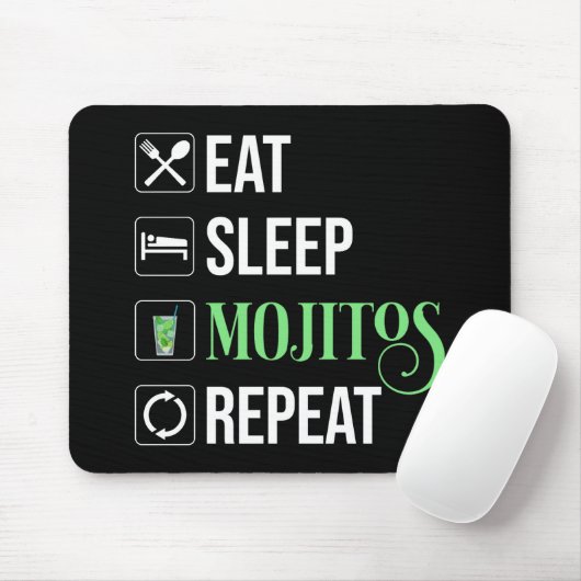 Essen Sleep Mojitos Wiederholung Mousepad (Mit Mouse)