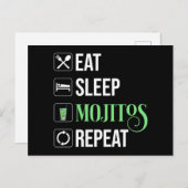 Essen Sleep Mojitos Wiederholung Postkarte (Vorne/Hinten)
