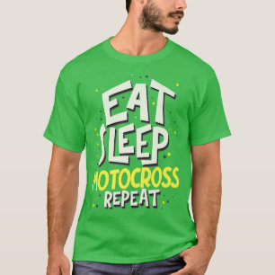 Essen Sleep Motocross Wiederholung Motocross Biker T-Shirt