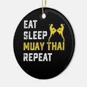 Essen Sleep Muay Thai Repeat Geschenk Keramik Ornament (Links)