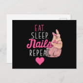 Essen Sleep Nails Nageltechniker Manicurist Gesche Postkarte (Vorne/Hinten)