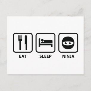 Essen Sleep Ninja Postkarte