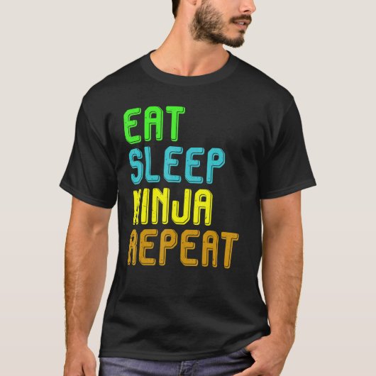 Essen Sleep Ninja Wiederholung Shirt Kinder für Ni (Vorderseite)
