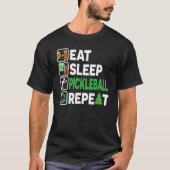 Essen Sleep Pickleball Wiederholen Weihnachten Paj T-Shirt (Vorderseite)