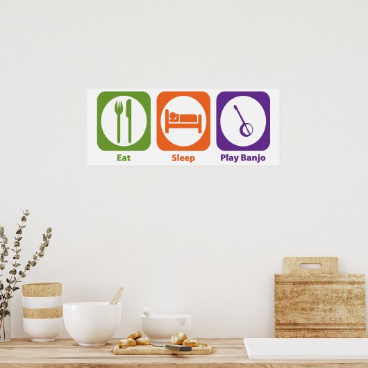 Essen Sleep Play Banjo Poster (Küche)