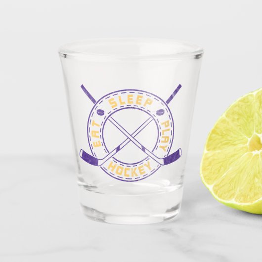 Essen Sleep Play Hockey Schnapsglas (Vorderseite)
