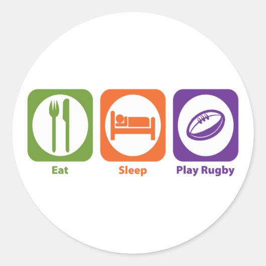 Essen Sleep Play Rugby Runder Aufkleber (Vorderseite)