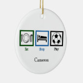 Essen Sleep Play Soccer Custom Weihnachten Keramikornament (Rechts)