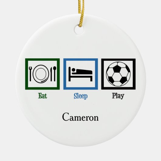 Essen Sleep Play Soccer Custom Weihnachten Keramikornament (Vorne)