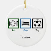 Essen Sleep Play Soccer Custom Weihnachten Keramikornament (Hinten)