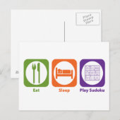 Essen Sleep Play Sudoku Postkarte (Vorne/Hinten)