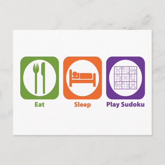 Essen Sleep Play Sudoku Postkarte (Vorderseite)