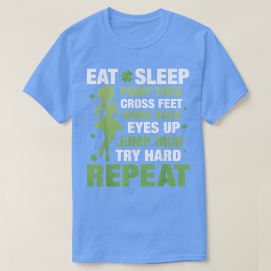 Essen Sleep Point Zehen Cross Feet Irish Dance T-Shirt (Design vorne)