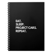 Essen Sleep Projekt Autos wiederholen Notizblock (Vorderseite)