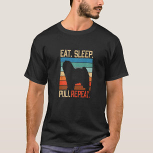 Essen Sleep Puli Wiederholung Vintage Retro T-Shirt