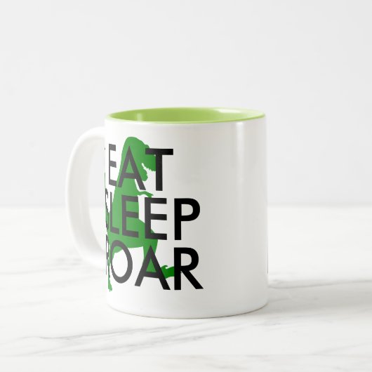 Essen Sleep Roar Dinosaur Tasse | Niedliches Spric (Vorderseite Links)