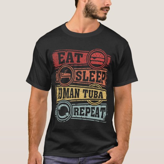 Essen Sleep Roman Tuba Wiederholung T-Shirt (Vorderseite)