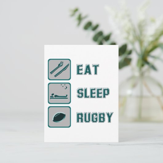Essen Sleep Rugby Postkarte (Stehend Vorderseite)
