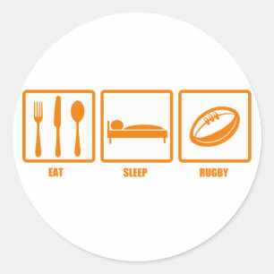 Essen Sleep Rugby Runder Aufkleber
