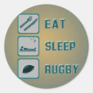 Essen Sleep Rugby Runder Aufkleber