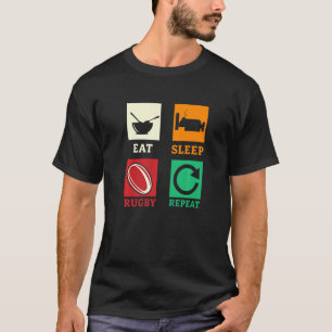 Essen Sleep Rugby Wiederholen Rugby Player Rugby C T-Shirt