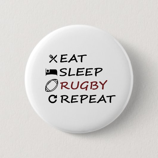Essen Sleep Rugby Wiederholung Button (Vorderseite)