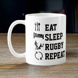 Essen Sleep Rugby Wiederholung Sport Kaffeetasse