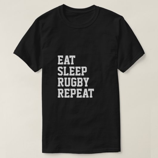 Essen Sleep Rugby Wiederholung Sport Themed T-Shirt (Design vorne)