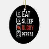 Essen Sleep Rugby Wiederholung Sportgeschenk Keramik Ornament (Rechts)