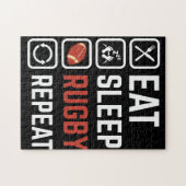 Essen Sleep Rugby Wiederholung Sportgeschenk Puzzle (Horizontal)