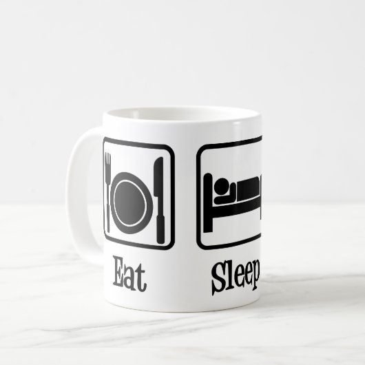 Essen Sleep Run Motivierend Runner Kaffeetasse (Vorderseite Links)