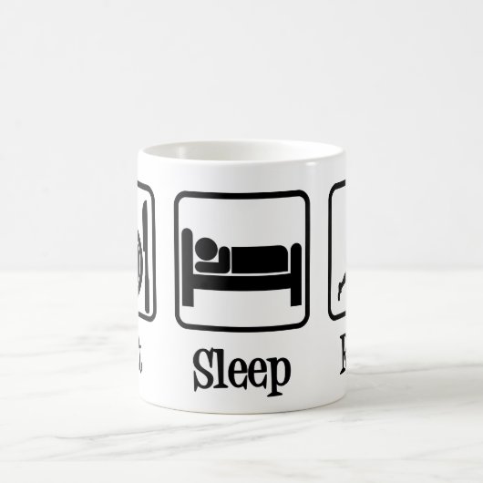 Essen Sleep Run Motivierend Runner Kaffeetasse (Mittel)