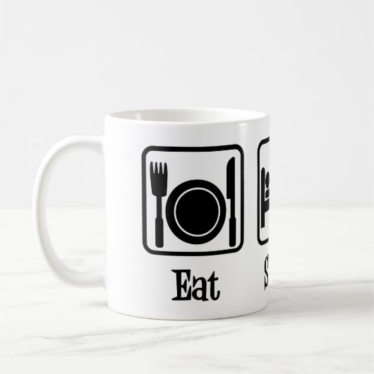 Essen Sleep Run Motivierend Runner Kaffeetasse (Links)