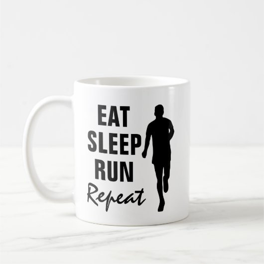 Essen Sleep Run Wiederholen Sie lustige Tasse für  (Links)