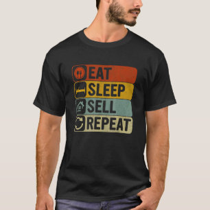 Essen Sleep Sell Wiederholung Retro 60er 70er Sell T-Shirt